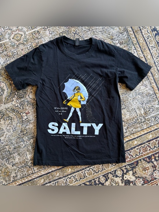 Tops - Salty Graphic Tee in Black with Yellow Accent